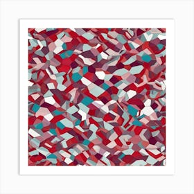 Pattern red white violet turquoise 1 Art Print