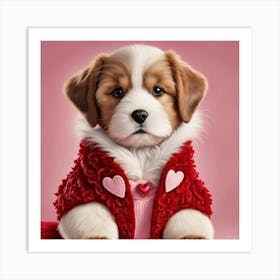 Valentine Puppy 1 Art Print