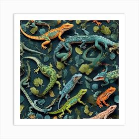 Lizards pattern Art Print