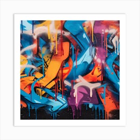 Graffiti Dripping Art Print