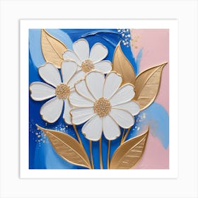 Abstract delicate flowers Art Print