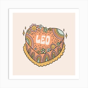 Leo Heart Cake Art Print