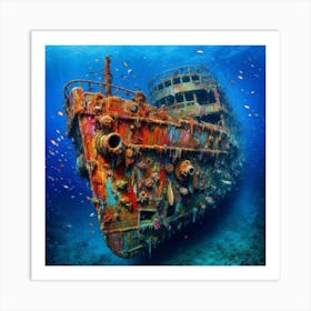 Wrecked Ship Art Print