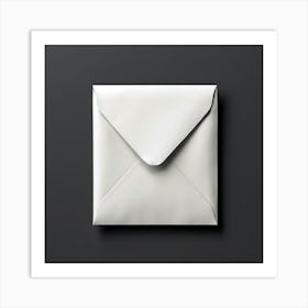 White Envelope On Black Background Art Print