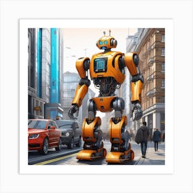 Robot On The Street 44 Art Print