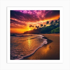 Sunset On The Beach 152 Art Print