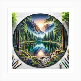 Lake In The Mountains 25 Art Print