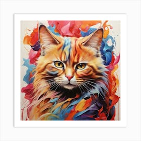 Splatter Cat Art Print