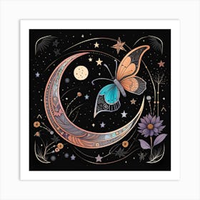 Spirit zodiac Gemini butterfly Art Print