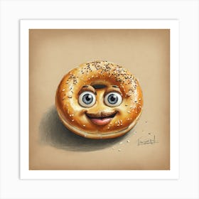 Bagel With Eyes 1 Art Print