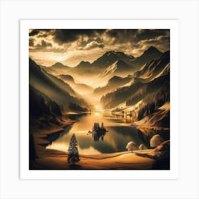 Sunset In The Mountains 147 Art Print