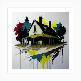 Colored House Ink Painting (76) Art Print