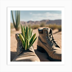 Desert Landscape With Cactus Art Print