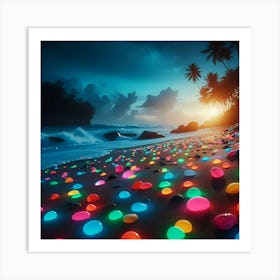 Glow In The Dark Beach Art Print