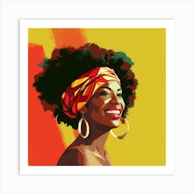 African Woman With Afro 1 Art Print