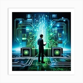 Abstract Concept Of Innovation Embodied By A Digital Illustration Of An Isolated Learning Machine Su (1) 2 Art Print