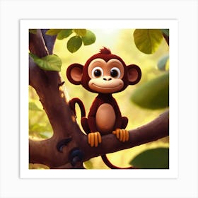 Monkey In The Tree 1 Art Print