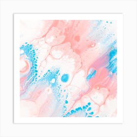 Pink And Blue Abstract Painting Art Print