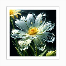 Water Droplets On A Flower Art Print