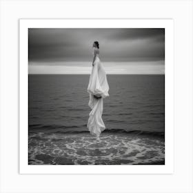 Bride On The Beach Art Print