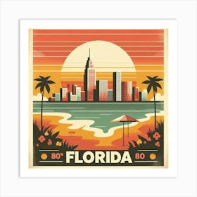 Retro Florida Poster Art Print