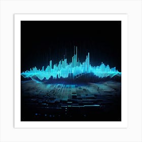 Glitched Soundwave art print Art Print