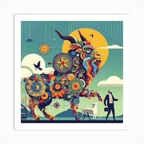 Goat Illustration Art Print