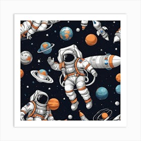 Astronauts In Space 8 Art Print