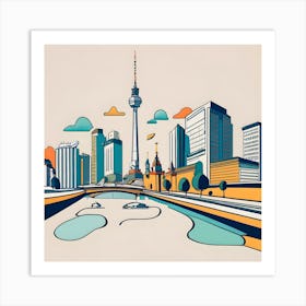 Berlin Skyline Art Print