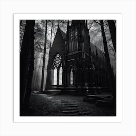 Dark Church In The Woods Art Print