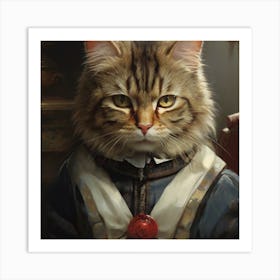 Cat In A Suit Art Print