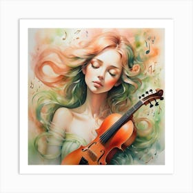 Girl With A Violin Art Print