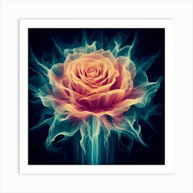 Fire Rose Art Print