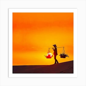 Sunset In Vietnam Art Print