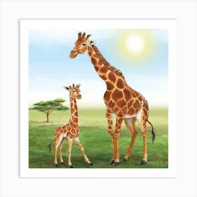 Giraffes 2 Art Print