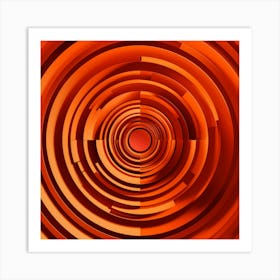 Abstract Orange Vortex 1 Art Print