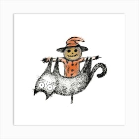 Scarecrow Cat Art Print