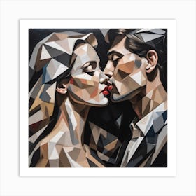 Kissing Couple Art Print