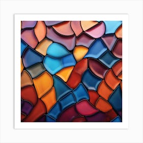 Abstract Background With Colorful Tiles Art Print