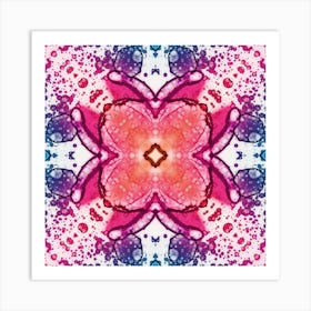 Red And Blue Watercolor Abstract Decor 1 Art Print