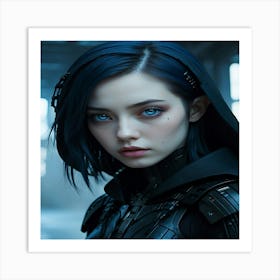 Default Young Beautiful Japanese German Woman Elf Blue Eyes Da 2 Art Print