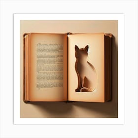 Cat In Book 2 Art Print