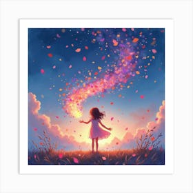 Little Girl In The Sky 1 Art Print