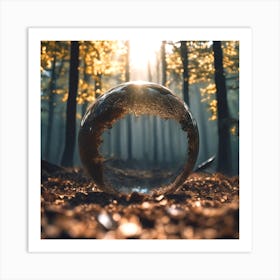 Glass Ball In The Forest 1 Art Print