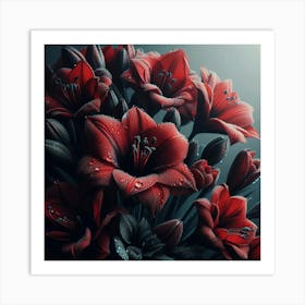 Red Lilies Art Print