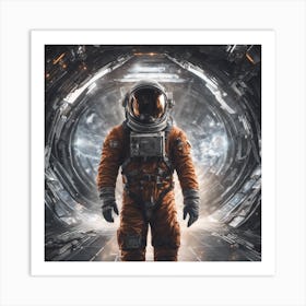 Space Man In Space Suit Art Print