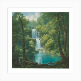 Waterfall In The Forest Art Print