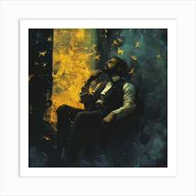 Man Sitting In A Chair Art Print