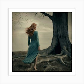 Girl In The Tree Art Print