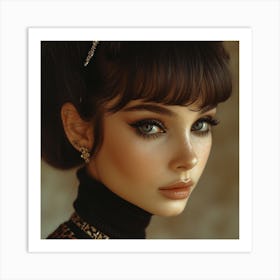 Portrait Of A Beautiful Woman Art Print